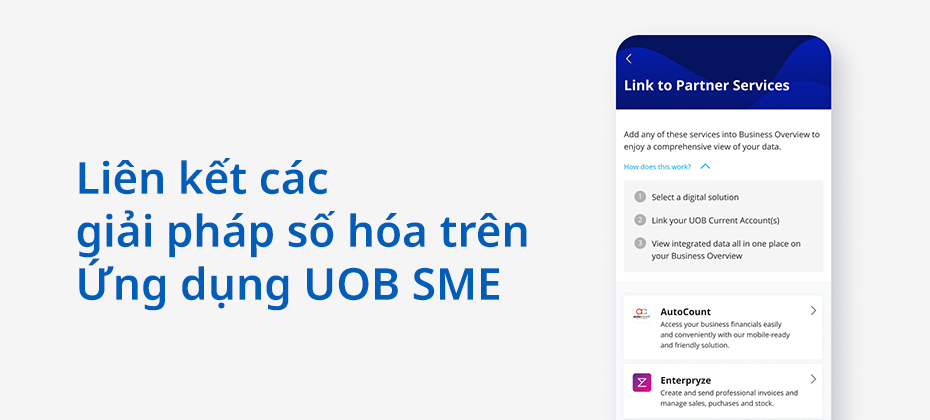 giải pháp số hoá trên ứng dụng UOB SME
