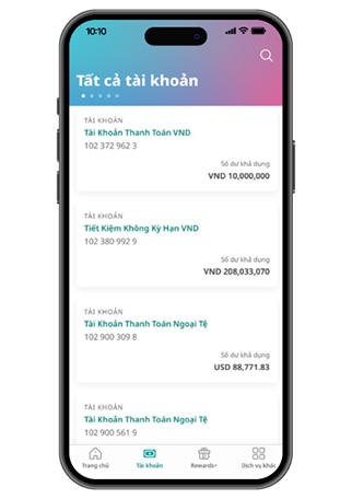 Chọn Tài khoản/Thẻ/UOB CashPlus để xem Sao kê điện tử