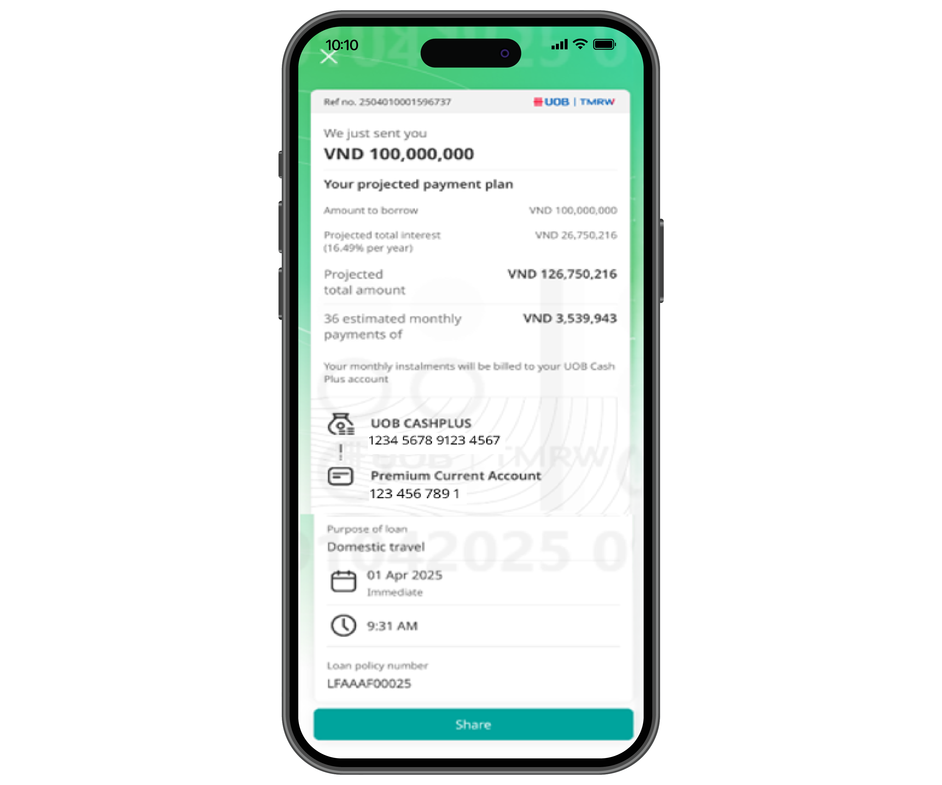 Apply online loan successfully