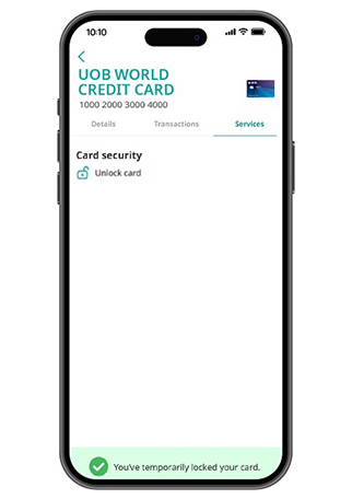 Temporarily block and unblock a card
