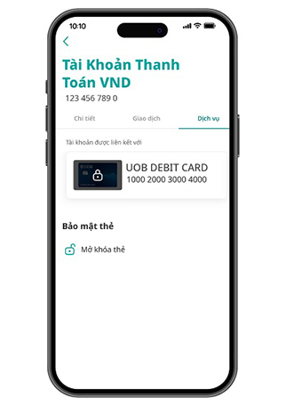Kh&oacute;a hoặc mở kh&oacute;a thẻ tạm thời