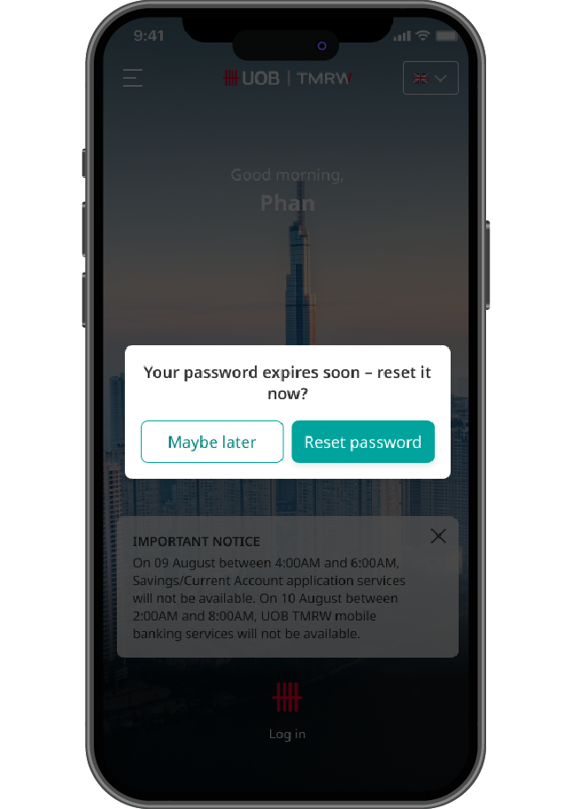 Reset expired password
