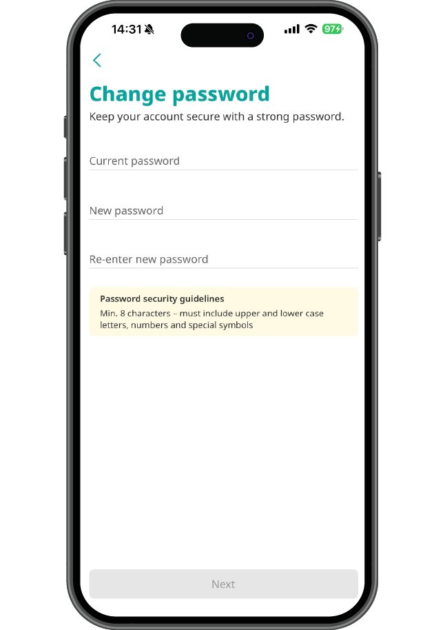 Update password