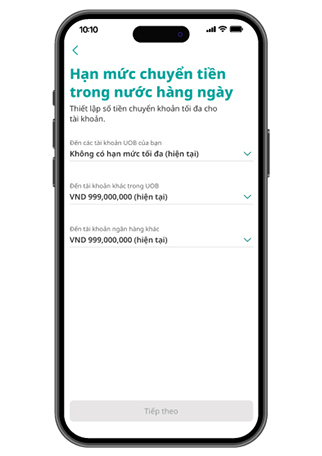 C&agrave;i đặt hạn mức giao dịch h&agrave;ng ng&agrave;y