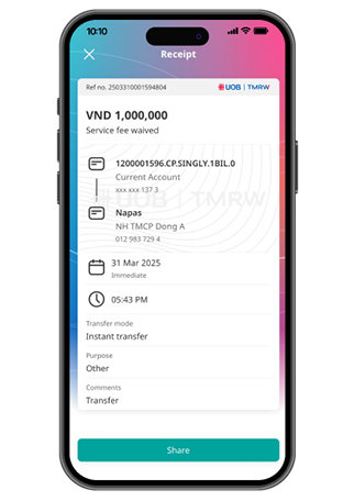Transfer to other UOB accounts and other banks