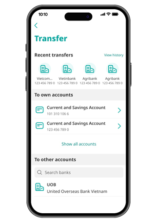 Transfer to own UOB