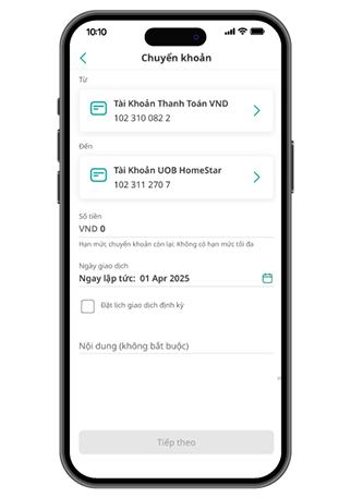 Chuyển khoản đến t&agrave;i khoản UOB của bạn