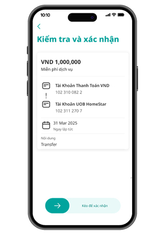 Chuyển khoản đến t&agrave;i khoản UOB của bạn