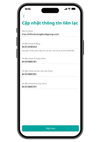 Cập nhật th&ocirc;ng tin c&aacute; nh&acirc;n​