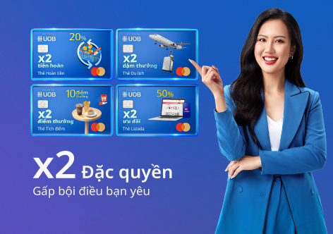 x2 lợi ích trên Thẻ Tín dụng